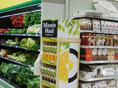 minute maid shelf in a supermarket